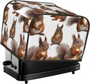 4 Slice Toaster Cover with Pocket Universal Size Toasters Dusts Covers Cute Squirrels Bread Machine Cover & Protection Bread Machine Protector Small Kitchen Appliance Covers