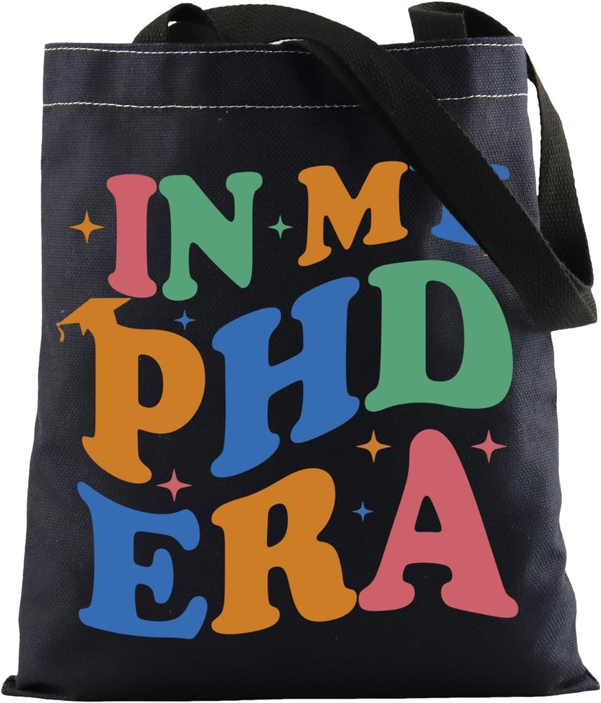 FOTAP PHD Gift In My PHD Era Tote Bag Doctor Of Philosophy Reusable Handle Bag Reusable Handle Bag