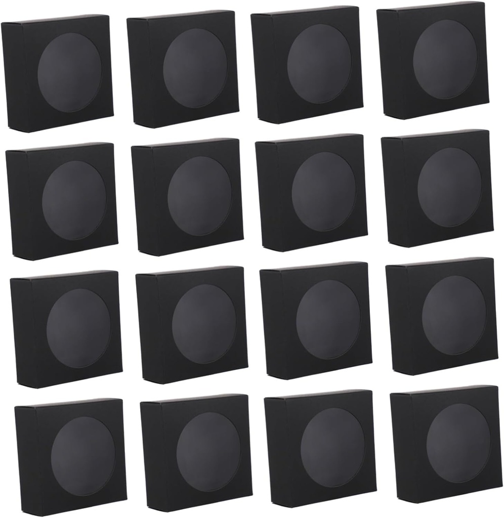 25pcs Kraft Paper Bakery Box Clear Window for Cookies and Desserts Cake Container for Easy Packaging