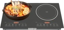 Portable Induction Cooker Double Cooktop, Black Crystal Glass Panel Electric Dual 2400W Cooktop With Led Displaytouch Control