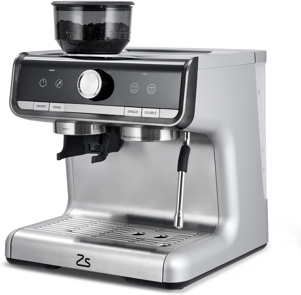 Espresso Machine With Grinder and Milk Frother Steam Wand, 20 Bar Coffee Maker With 95oz Water Tank, Professional 3 In 1 Espresso Maker for Cappuccino and Latte (1450w)