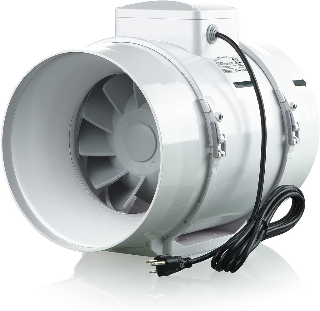 VENTS-US TT 200-8 inch Inline Fan for Ducting with High Static Pressure Application - Ideal Solutions for Multi-Purpose Supply or Exhaust Use in Household and Commercial Ventilation
