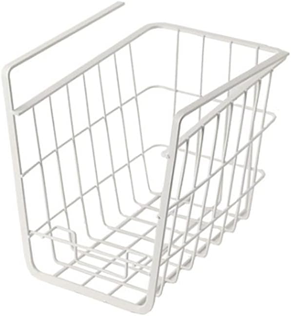 Ochine Under Shelf Basket Storage Wire Organizer Baskets Iron Hanging Cabinet Metal Rack Bookshelf Organization White Black Shelves for Kitchen Pantry Bathroom Desk 1 Pack