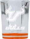 R and R Imports South Florida Bulls 2 Ounce Engraved Shot Glass Square Orange Base Officially Licensed Collegiate Product 2-Pack