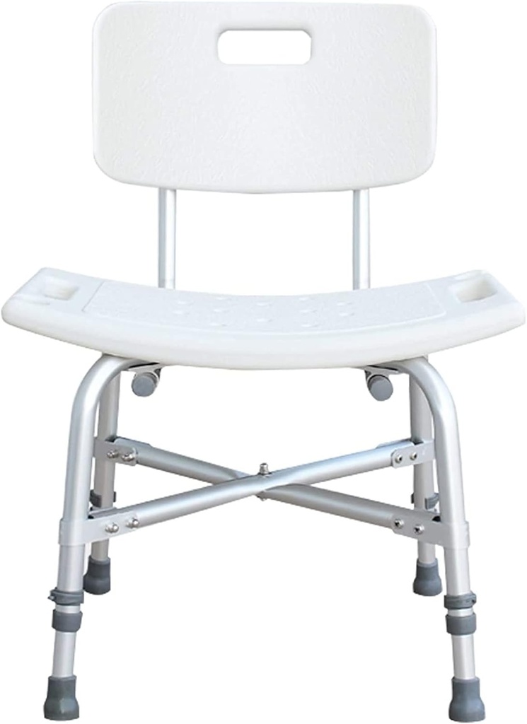 Bathroom Seat, for Elderly Senior Adjustable Height Non-Slip Feet Stool with Backrest Bathtub Chair Bath Bench Shower Stool