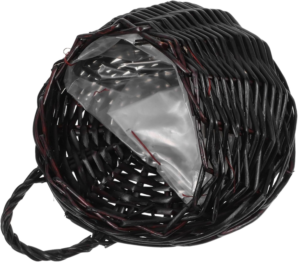 Multi Purpose Woven Wall Hanging Basket Decorative Rattan Storage Basket for Organizing Plants Flowers Kitchen Decor Versatile Wall Planter for Balcony Office Spaces