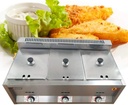 18 Liter 3 Tanks Commercial Stainless Steel Deep Fryer High Capacity Professional Gas Countertop Kitchen Frying Machine for French Fry Restaurants Supermarkets Fast Food Stands(18L)