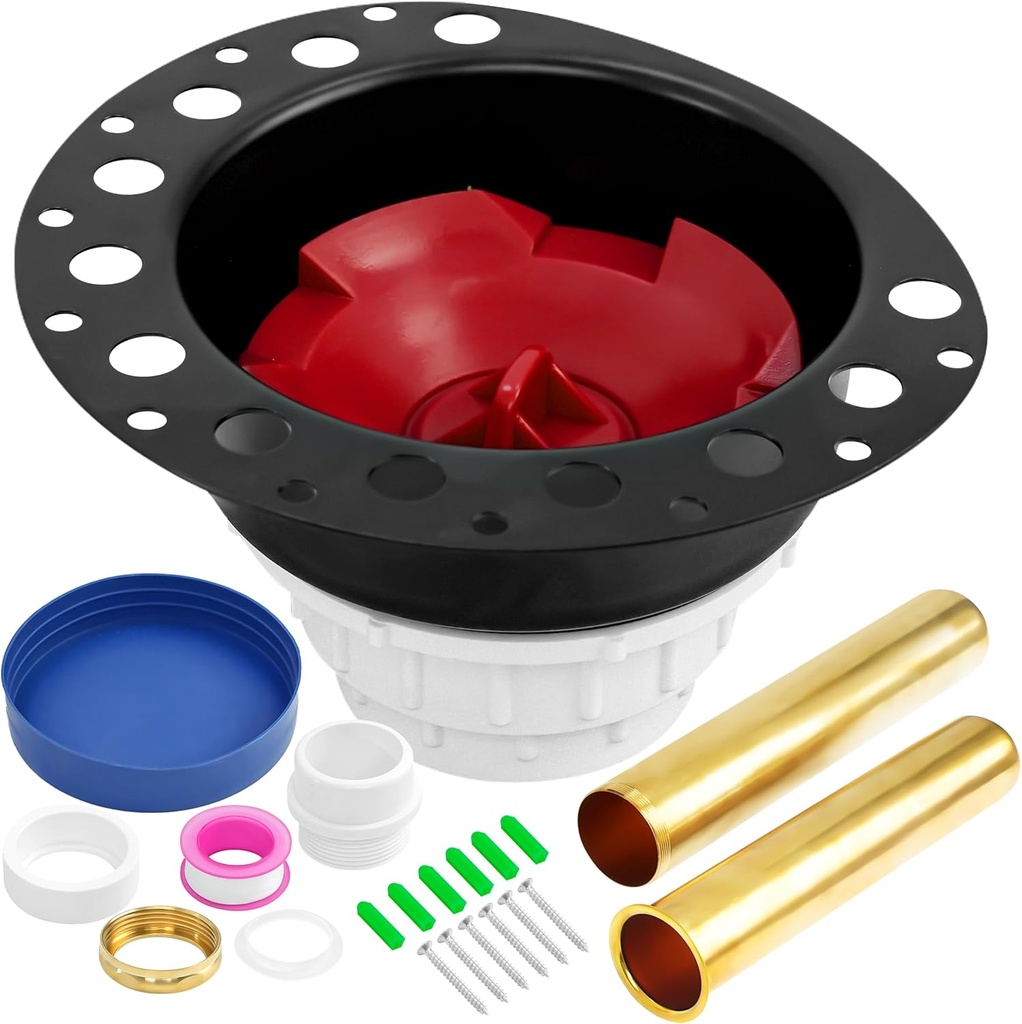 Freestanding Tub Drain Rough-in Kit, Island Tub Drain for Bathtub, Free Standing Tub Drain Kit with PVC Adapter and Brass Tail Pipes, Compatible with Floor Mounted and Copper Bathtub