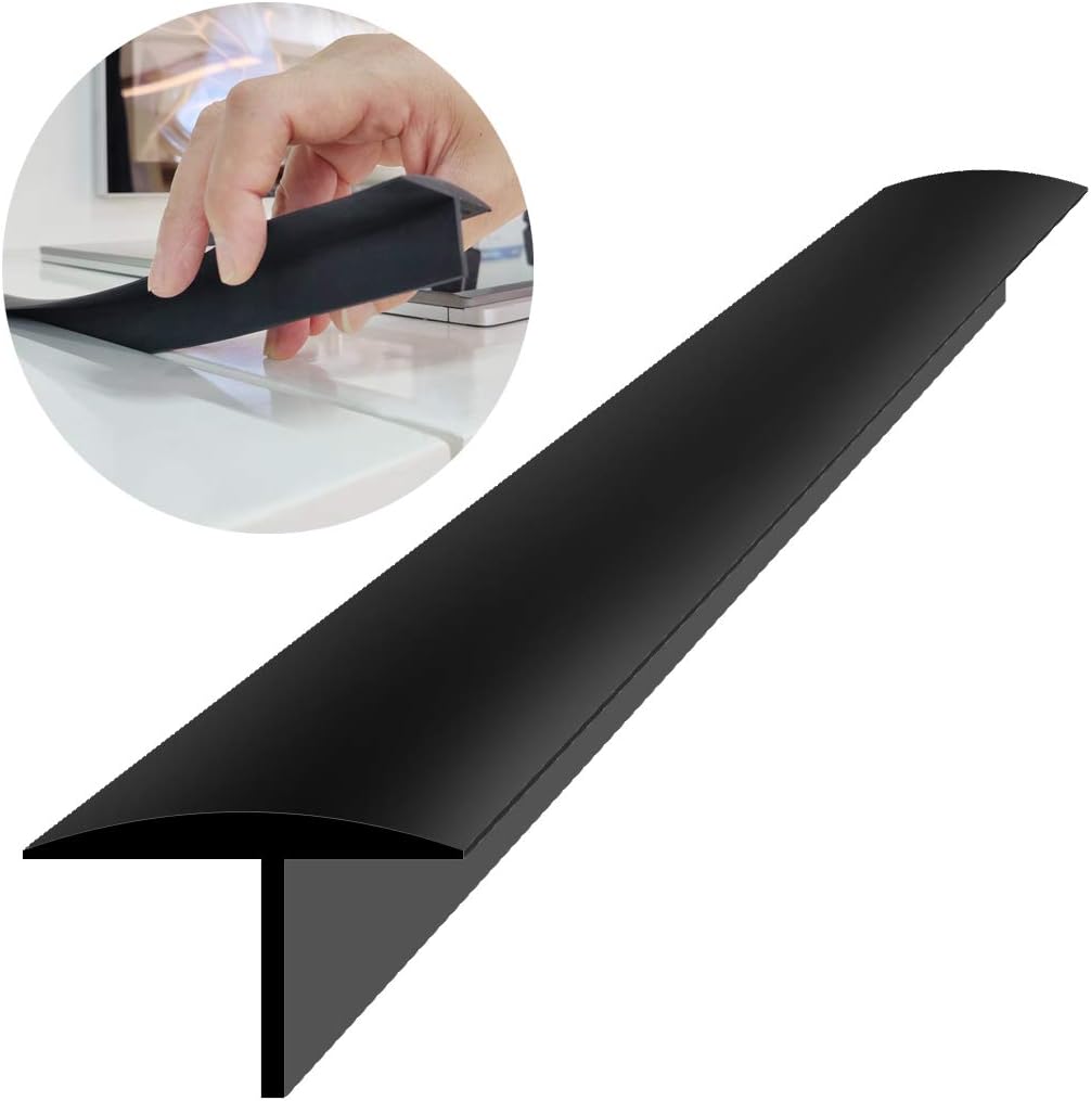 Silicone Stove Counter Gap Cover,30 Inches (for 0.2-1 inch Gap) Extra Long Kitchen Range Gap Filler,Heavy 10 oz, Cut to any size 21&25 (Set of 2,Black)