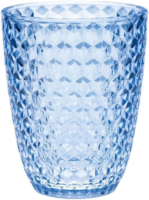 LeadingWare Diamond Cut Acrylic Glasses Drinking Set of 4 (12oz), Plastic Drinking Glasses, BPA Free Cocktail Glasses, Drinkware Set, Drinking Water Glasses