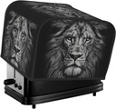4 Slice Toaster Cover with Two Pockets for Storing knife Super Soft Appliance Cover Black and white lion head Dust Cover for Kitchen Small Oven Cover Kitchen Bread Machine Protector Cover