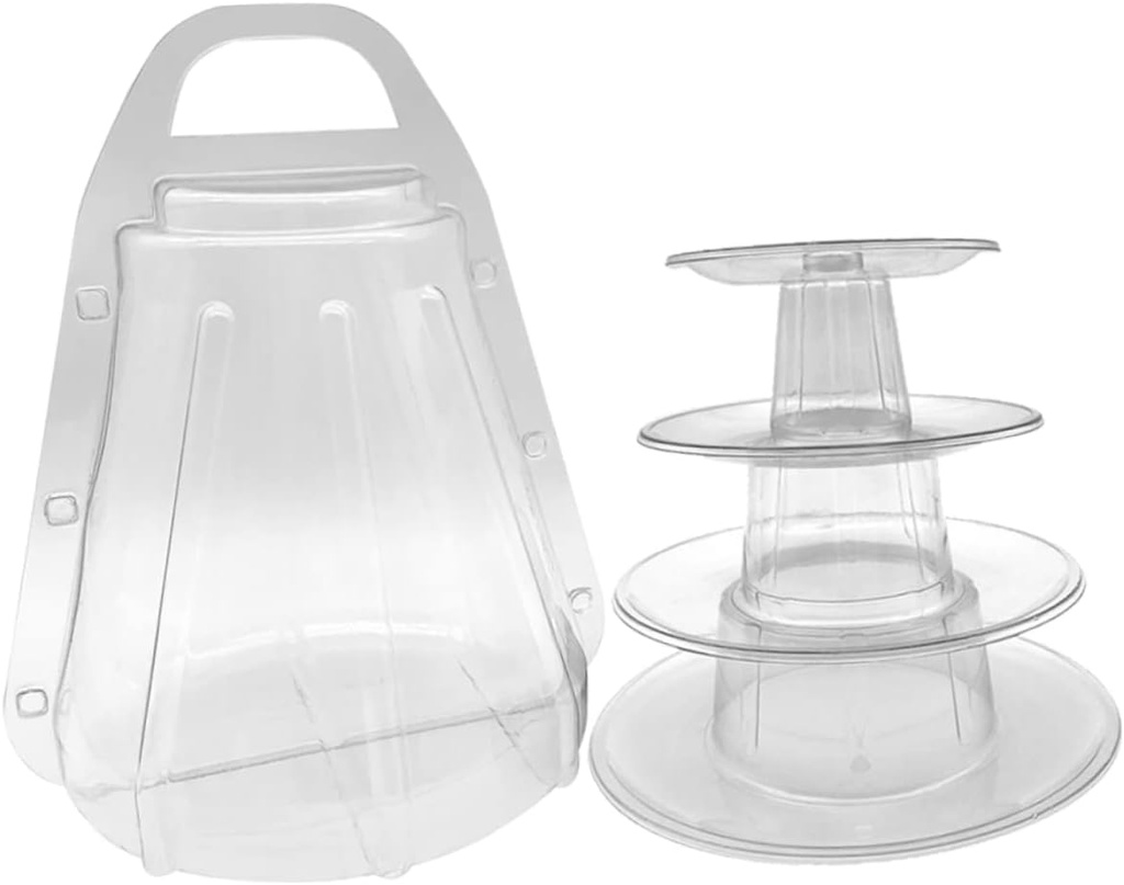 1set Macaron Display Box Buckle for Desserts Portable Cake Holder for Parties Bakery and Home Use Food-safe