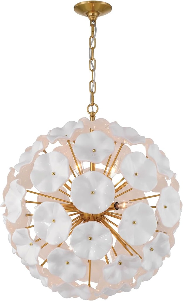 Crystorama Esme 9 Light Aged Brass Pendant