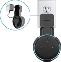 Macally Echo Dot Wall Mount Holder for Amazon Alexa 3rd Gen Speaker - Compact Bracket Stand Saves Home & Kitchen Counter - Plug In Hanger Accessories without Messy Wires - Black