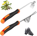 Weed Puller Tool， New Garden Weeder Tool Stainless Steel Hand Weeder Tool,4 Teethes Dual Purpose Weed Remover Tool Weeding Tools for Gardening(2PCS)