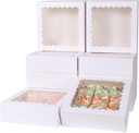 24 pcs12x12x3 Inch Bakery Boxes with Window, White 12 inch Cake Pastry large Pie Cookie Box for Dessert,strawberry,Chocolates Boxes