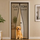 Custom Size Magnetic Screen Door – Personalized Mesh Curtain with Full Frame Velcro & Strong Magnets, Fits RV, Patio, Back Doors – Pets & Kids Friendly, Keeps Bugs/Mosquitoes Out