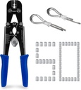 Sanuke Wire Rope Crimping Tool Kit, Professional Wire Rope Crimper and Cutter for Aluminum Oval Sleeves, Double Sleeves, Crimping Loop Sleeves from 3/64-inch to 1/8-inch