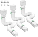 Rain Gutter Downspout Extensions, Downspout Extender for Rainwater Drainage Flexible, Down Spout Drain Extension Pipe and Extendable from 21 to 66 Inches (3 Pack, White)