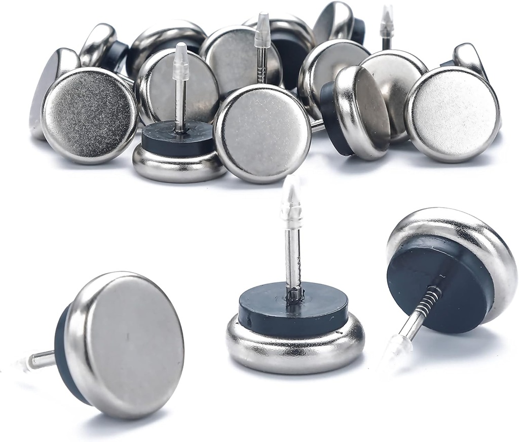Dia Nail On Furniture Glides for Chairs, Tables - Furnigear Nickel Base Cushioned Furniture Nails - Allowing Chairs to Glide Effortlessly Over Carpet Floors (1-1/8", 20 Pack-Gray)