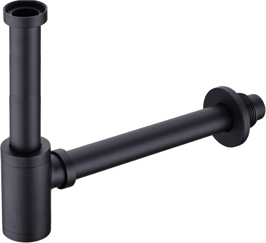 Upgrade Your Bathroom with ZASLEME Decorative Adjustable From 4.6 to 8.7 Inches Bottle P Trap Kit for Sink and Basin Drainage - Matte Black