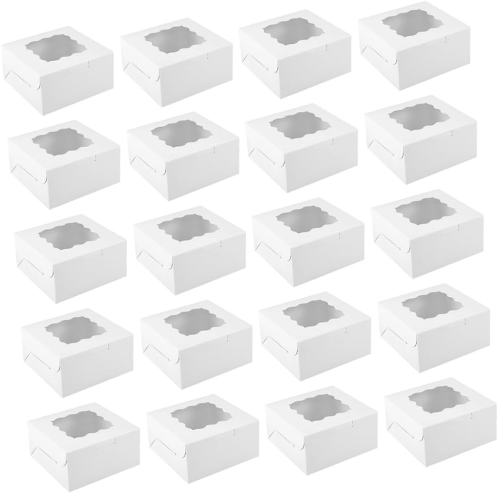 VICASKY 50pcs Cupcake Boxes with Lids Sturdy Pastry Containers for Transporting Muffins Egg Tarts and Desserts Effortless Portability and Elegant Design