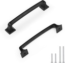 10 Pack Mate Black Cabinet Handles 128mm (5") Hole Centers - Solid Zinc Alloy Kitchen Cabinet Pulls & Knobs for Drawers, Dressers, Cabinets