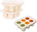 Baby Food Freezer Tray with Lid 2 Pack, Silicone Breastmilk Popsicle Mold, Baby Food Storage Container, Ice Cube Maker for Homemade Baby Meals (Carnation)