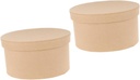 2pcs Oval Shape Cookie Boxes for Packaging Paper Cardboard Cake Carrier Lid