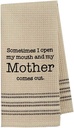 Mona B Funny Novelty Waffle Weave Cotton Kitchen Dishtowel Mother Comes Out