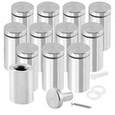 1" x 2" Sign Standoff Screws Wall Mounts, Acrylic Standoff Screws Glass Sign Acrylic Wall Mount Hardware Kit for Glass Boards - Silver, 12 Pcs