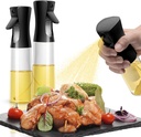 Cheer Collection Glass Oil Sprayer Set of 2 –300ml Olive Oil Sprayer Bottles for Cooking, Refillable Oil Mister & Dispenser, Black Olive Oil Spray Bottle for Food Prep