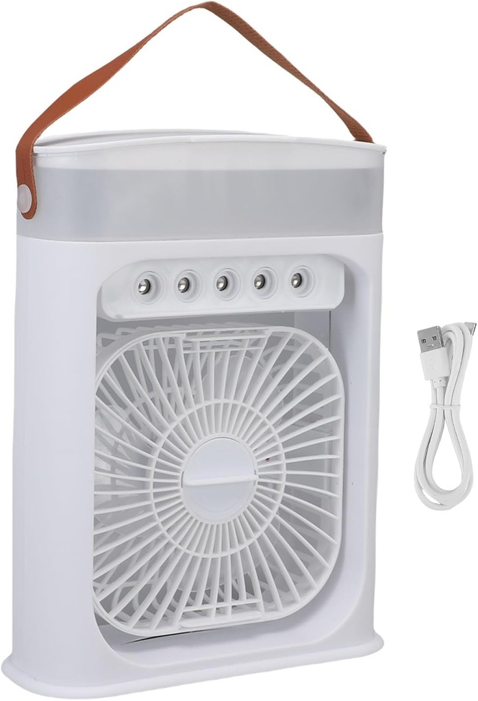 Portable Evaporative Air Cooler Fan, 3 Speed Portable Cooling Fan with Humidifier Water Mist and Timer for Home, Office, Car and Camping