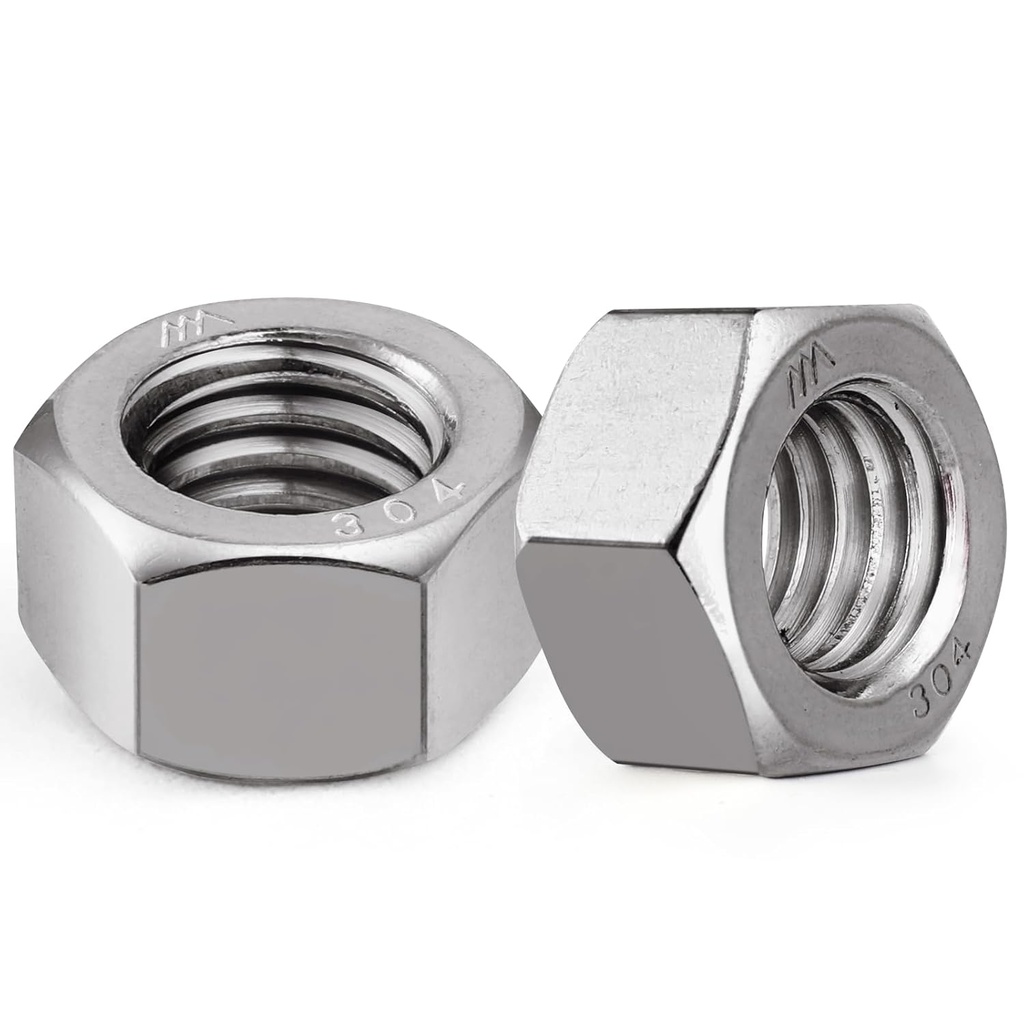 20pcs 1/2-13 Hex Nuts, 304 Stainless Steel 18-8 External Hex nut 1/2 13 inch, SAE Hex Machine Screw Nuts Hardware Nuts (VG01303)