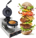 Ice Cream Maker Hamburger Waffle Maker,Ice Cream Stuffed Burger Machine,Adjustable Temperature 50-300℃, 5 Minutes Timer, Double-Sided Heating, Non-Stick Coating,Suitable for Home Kitchen,A