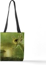 CafePress Spirit Of Night Fairy Green 13"x13" Reusable Grocery Shopping Sling Tote Bag