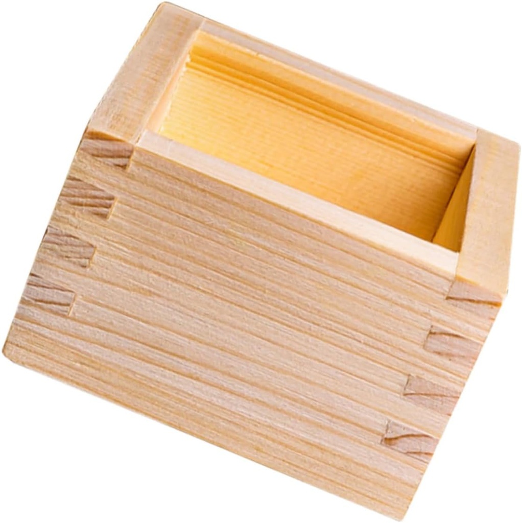 OUNONA 1Pc Wooden Sake Cup with Square Storage Box Traditional Japanese Drinking Utensils for Sake Multi Functional Use as Cup Holder Enhance Your