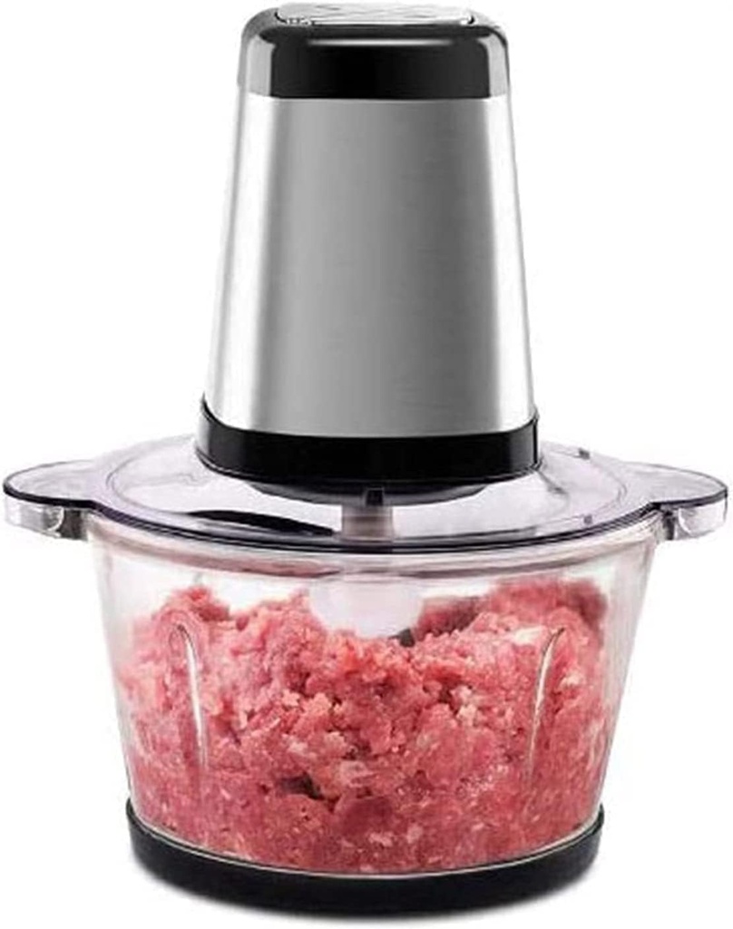 Electric Meat Grinder, 200W Food Processor for Quick Chopping Meat, 1.2L Large Capacity Stainless Steel Electric Food Chopper, 2 Rotating Speed Levels with Sharp Blades