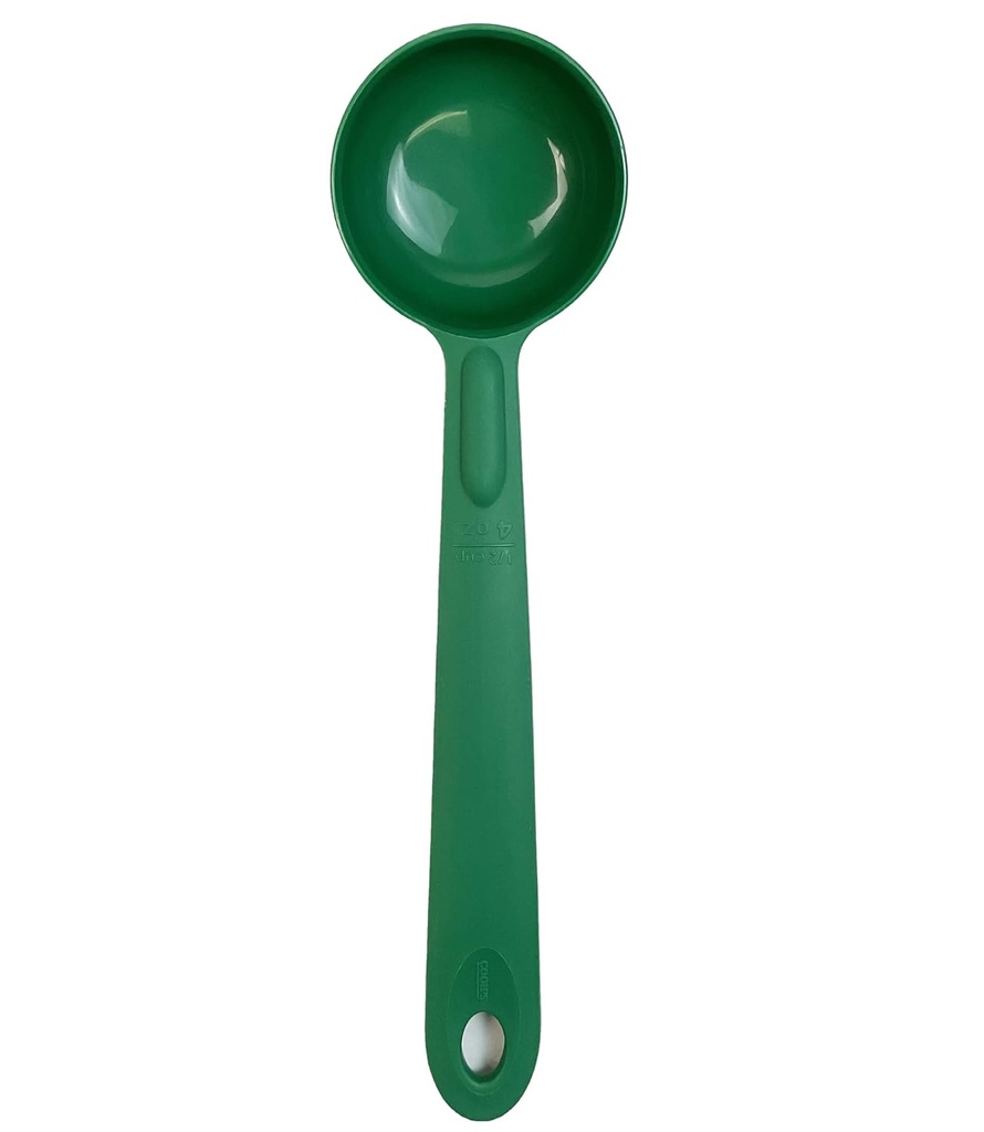 Cook's Rite-Size 4 oz. Solid Round Circle Server Portion Utensil, Copolymer Plastic Heat Resistant Professional Cooking Tool, Green