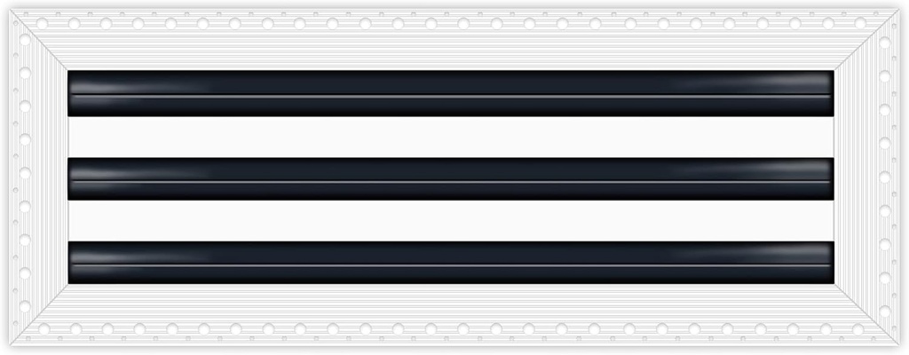 BUILDMART - 24" Mud-in Linear Slot Diffuser - 3 Slot - Air Vent Cover - Drywall MUD in White Air Vent - MUD Linear Slot Diffuser - Register Grille for Ceiling and Walls - Texas Buildmart