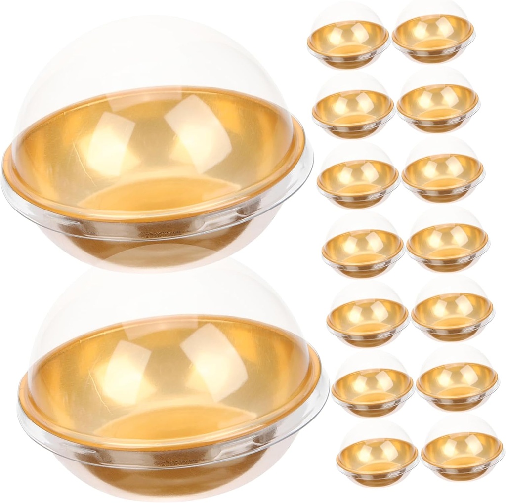 Unomor 50pcs Boxes Lids Mini Cake Containers Round Muffin Packing Boxes Portable for Egg Yolk Puff and Cupcake Storage