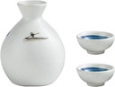Ceramic Sake Set, Sake Set Sake Cup 3-Piece Set Set Gifts Ceramics1 Sake Bottle and 2 Sake Cups,A