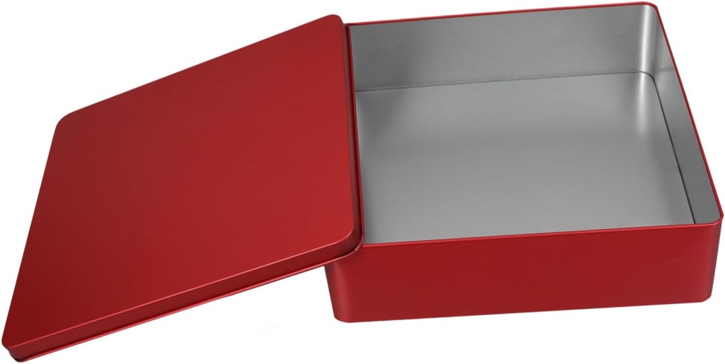 Veemoon Empty Square Candy Tin Decorative Tinplate Storage Box for Cookies Jewelry Reusable Candy Container Lid for Home Party Favors