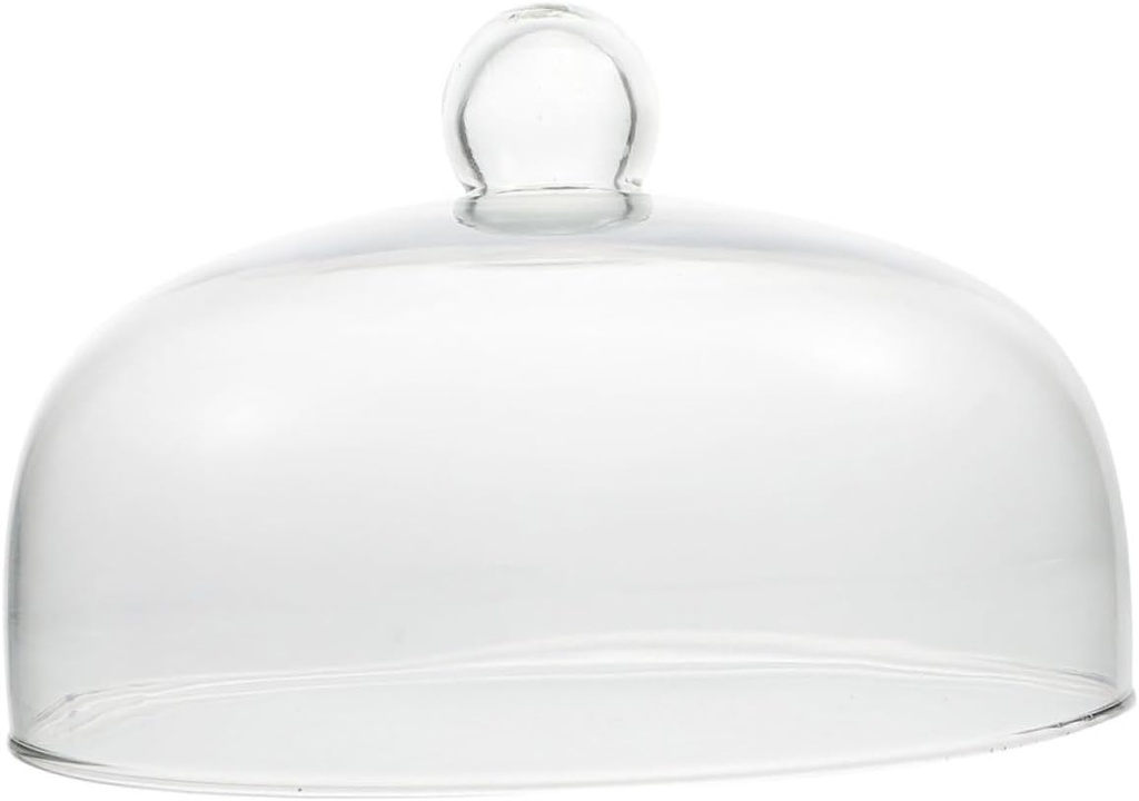 OUNONA Glass Cake Dome Cover Lid 12-Inch Cake Protector for Dessert Display Food-Safe Glass for Parties and Special Occasions