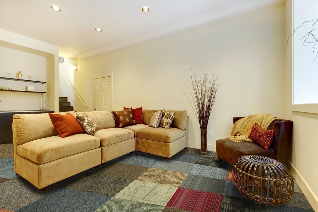 Assorted Carpet Tile 24"x 24" 12 per Box, 48sqft Peel and Stick