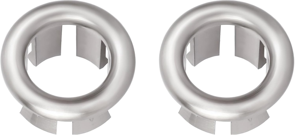 VRSS 6-Claw Bathroom Kitchen Sink Overflow Ring Basin Trim Cover Hole Insert in Caps (2Pcs Brushed Nickel)