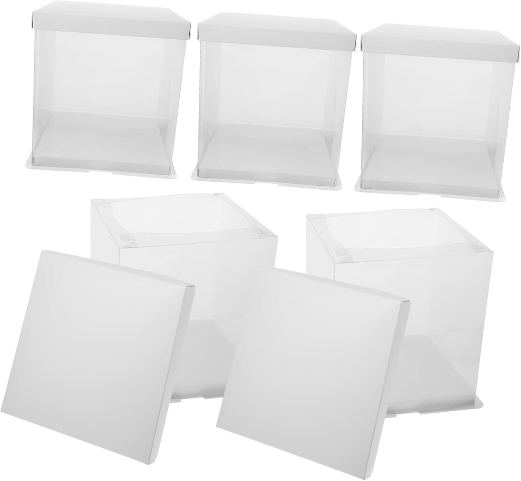 Alipis 5pcs Cake Box Bakery Cake Carrier for Birthdays and Celebrations Single Double Lightweight