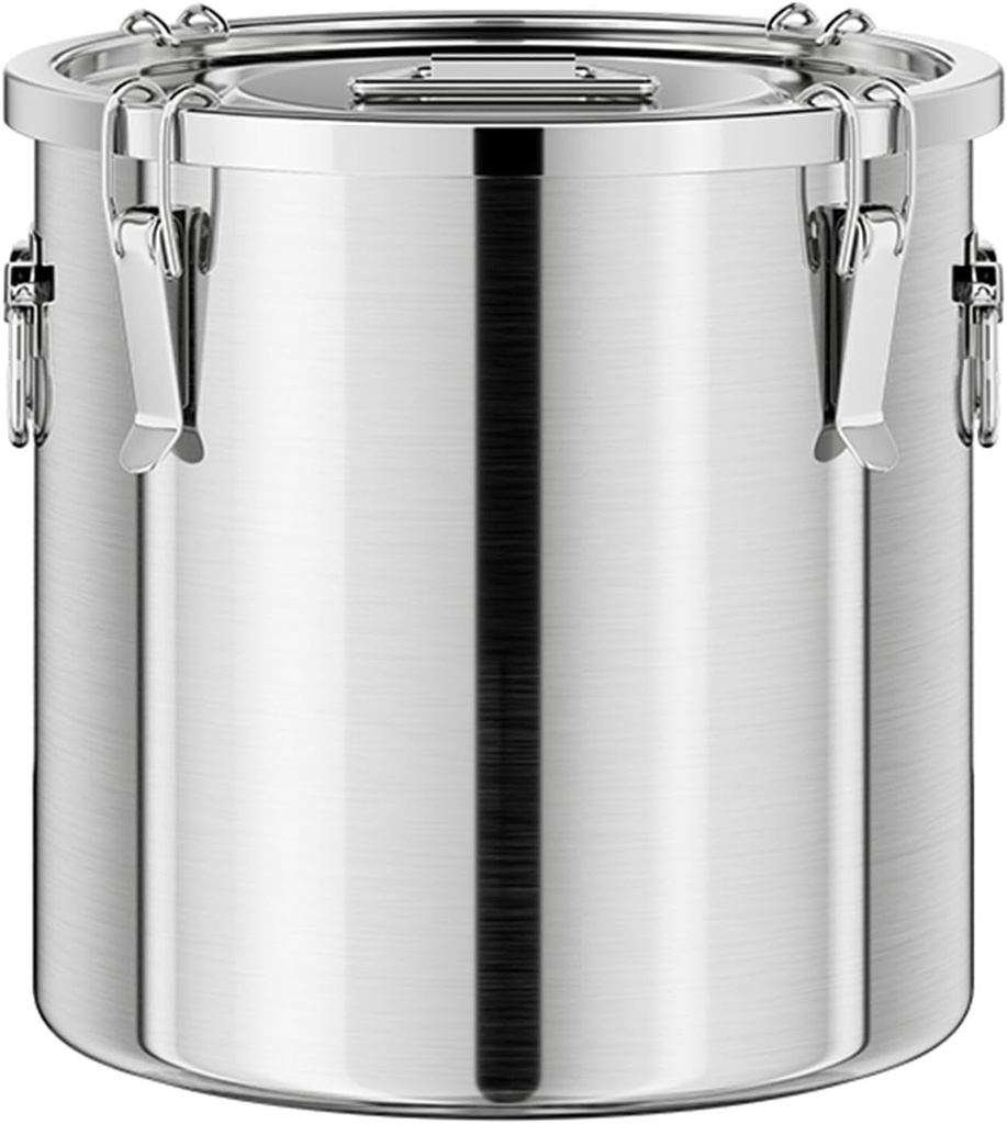 304 Stainless Steel food Storage Containers,3.2 Gal/12L Airtight Stainless Steel Bucket With lids,405oz Flour Storage Container,Metal Airtight Canister for Rice,Grain,Coffee Bean,Dog Food
