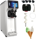 XPW Commercial Ice Cream Machine - 1000W 110V Single Flavor Soft Serve Ice Cream Maker Machine 2.7 to 4 Gal/H Touch LCD display & Auto Clean Soft Serve Maker Perfect for Bars Restaurants - White