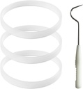 3 Pack Rubber Gaskets Replacement，BEBEEPOO Rubber Gaskets 3.94 inch Sealing Gaskets White O-Ring Replacement Parts for Blender CT680 BL456-30 BL681A BL682,blender base and blade are 7 fins.
